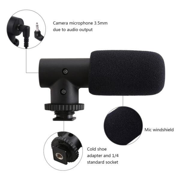 PULUZ 3.5mm Audio Stereo Recording Vlogging Professional Interview Microphone for DSLR & DV Camcorder, Smartphones - Image 4