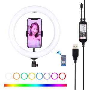 PULUZ 10.2 inch 26cm USB RGBW Dimmable LED Ring Vlogging Photograph...
