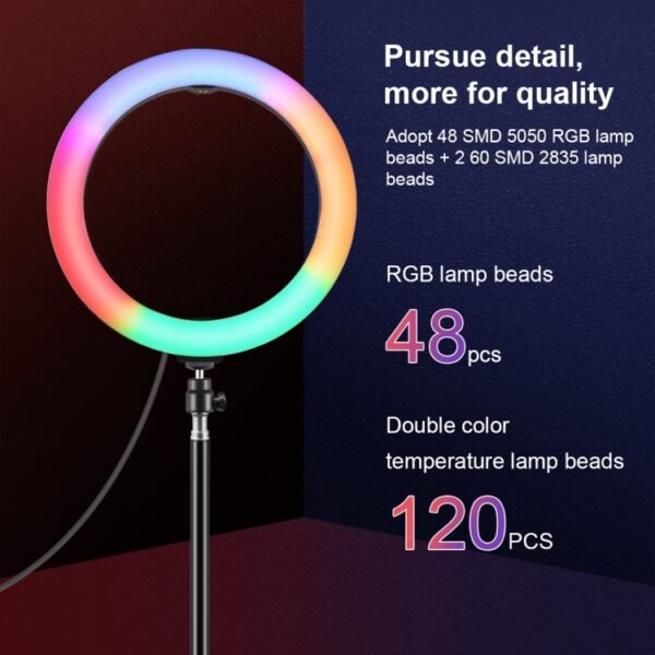 PULUZ 10.2 inch 26cm Curved Surface 168 LED Marquee LED RGBWW Dual-...