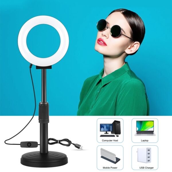 PULUZ 4.7 inch 12cm Curved Surface USB White Light LED Ring Selfie ...