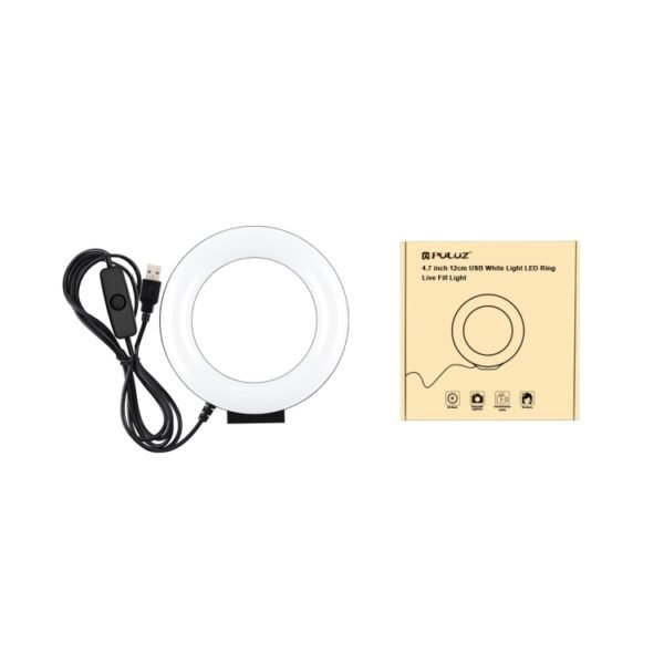 PULUZ 4.7 inch 12cm Curved Surface USB White Light LED Ring Selfie ...