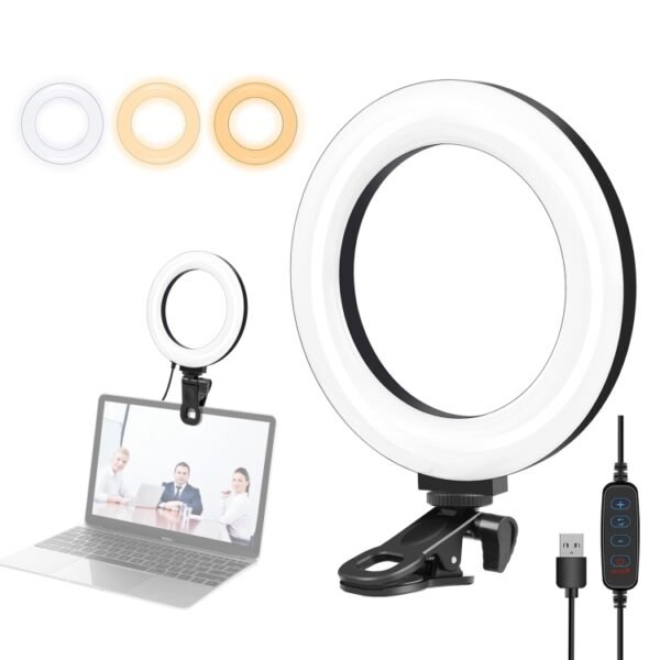 PULUZ 6.2 inch 16cm Ring Selfie Light 3 Modes USB Dimmable Dual Col...