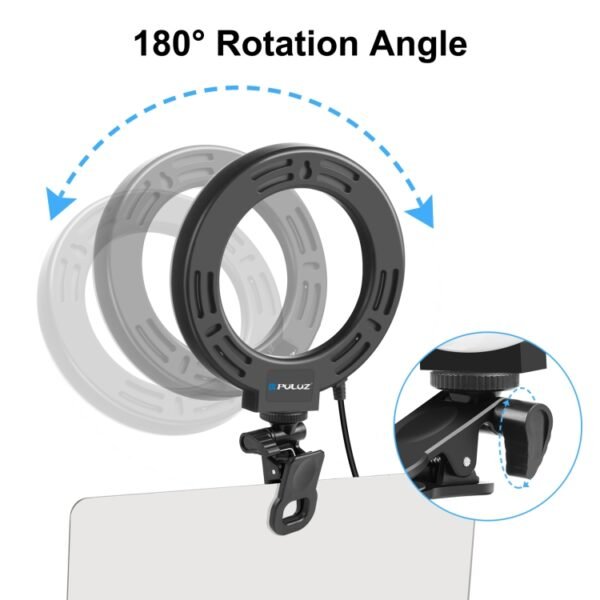 PULUZ 6.2 inch 16cm Ring Selfie Light 3 Modes USB Dimmable Dual Col...