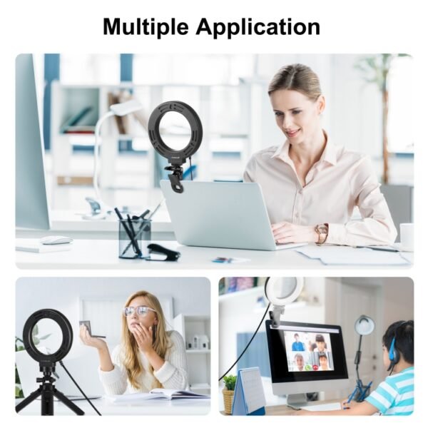 PULUZ 6.2 inch 16cm Ring Selfie Light 3 Modes USB Dimmable Dual Col...
