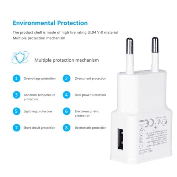 Charger Sync Cable + EU Plug Travel Charger(White) - Image 4