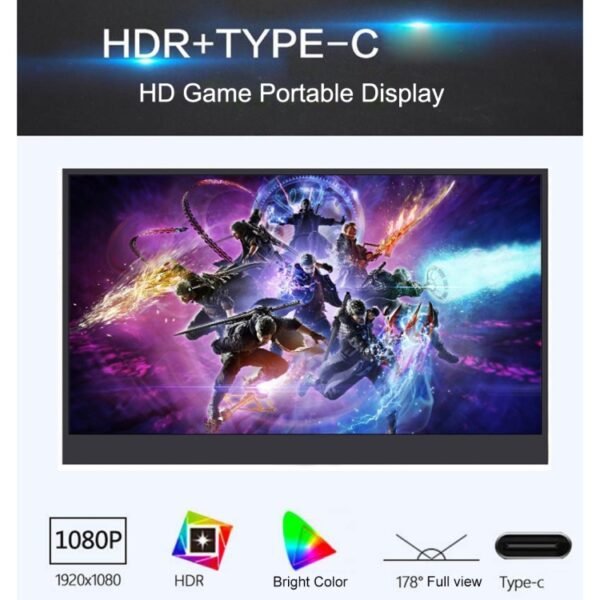 15.6 inch 1080P LED Portable Display Support HDR(Black) - Image 10