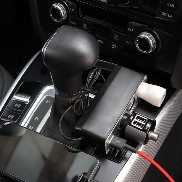 WF-0120 12V / 24V 3 Way Triple Sockets USB Car Cigarette Lighter Socket Splitter Charger(Black) - Image 6