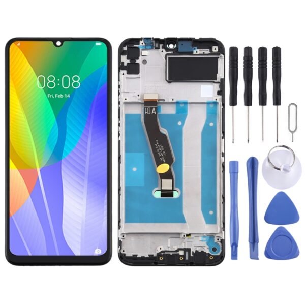 LCD Screen and Digitizer Full Assembly with Frame for Huawei Y6p...