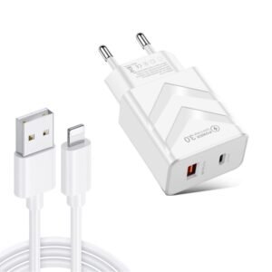 LZ-715 20W PD + QC 3.0 Dual-port Fast Charge Travel Charger with US...