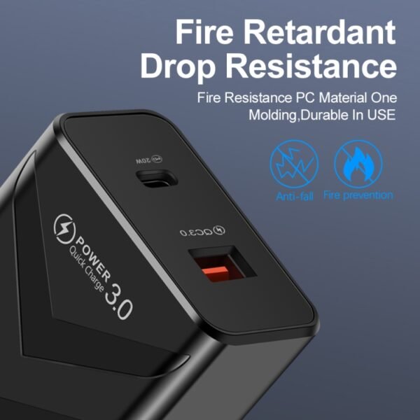 LZ-715 20W PD + QC 3.0 Dual Ports Fast Charging Travel Charger with... - Image 2