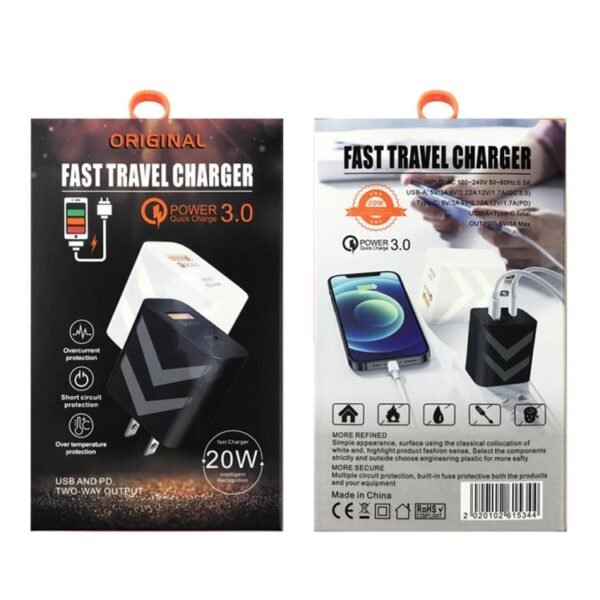LZ-715 20W PD + QC 3.0 Dual Ports Fast Charging Travel Charger with... - Image 4