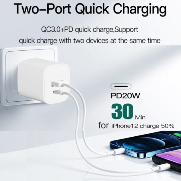 CS-20W Mini Portable PD3.0 + QC3.0 Dual Ports Fast Charger with 3A ... - Image 7