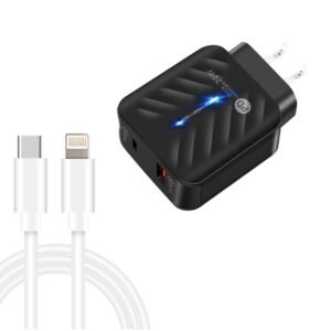 PD03 20W PD3.0 + QC3.0 USB Charger with Type-C to 8 Pin Data Cable,...