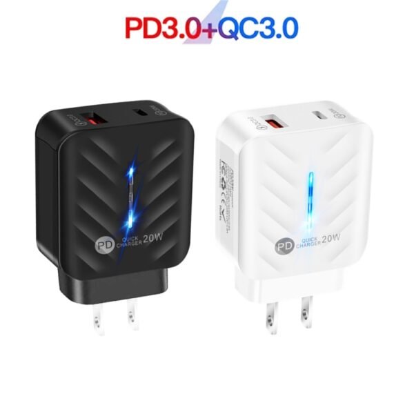 PD03 20W PD3.0 + QC3.0 USB Charger with Type-C to 8 Pin Data Cable,... - Image 2