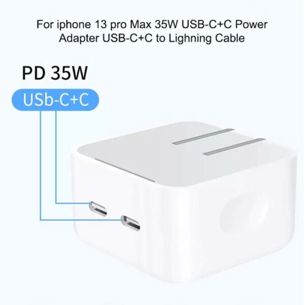 PD 35W Dual USB-C / Type-C Ports Charger for iPhone / iPad Series, EU Plug - Image 5