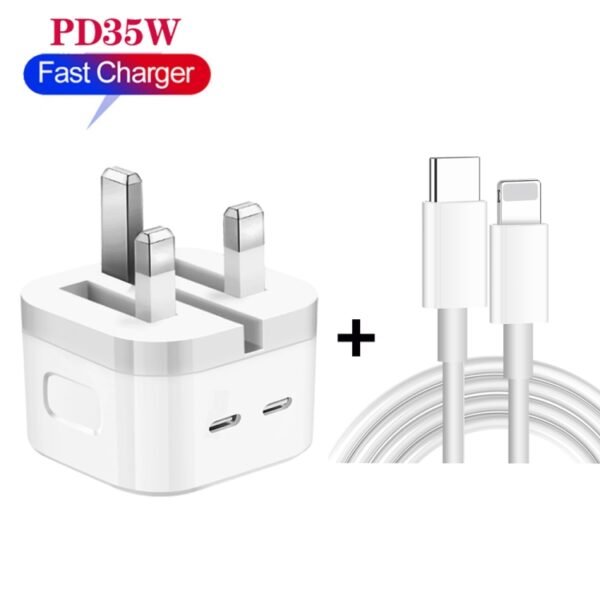 PD 35W Dual USB-C / Type-C Ports Charger with Type-C to 8 Pin Data ... - Image 2
