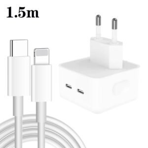 PD 35W Dual USB-C / Type-C Ports Charger with Type-C to 8 Pin Data ...