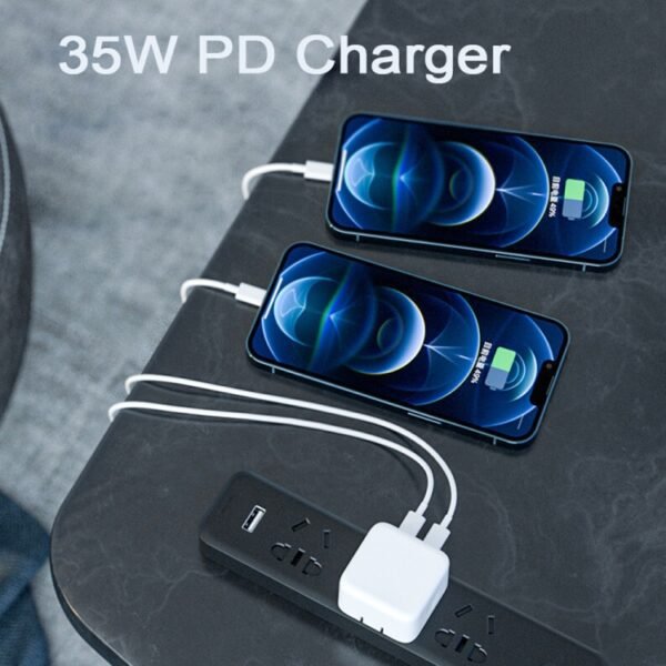 PD 35W Dual USB-C / Type-C Ports Charger with Type-C to 8 Pin Data ... - Image 4