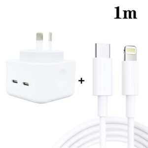 SDC-40W Dual PD USB-C / Type-C Ports Charger with Type-C to 8 Pin C...