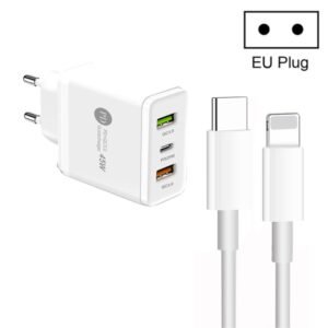 45W PD3.0 + 2 x QC3.0 USB Multi Port Charger with Type-C to 8 Pin C...
