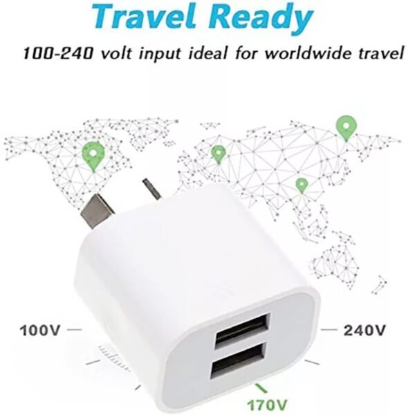 Mini Dual Port USB Charger with USB to 8 Pin Data Cable, AU Plug - Image 5