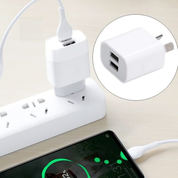 Mini Dual Port USB Charger with USB to 8 Pin Data Cable, AU Plug - Image 6