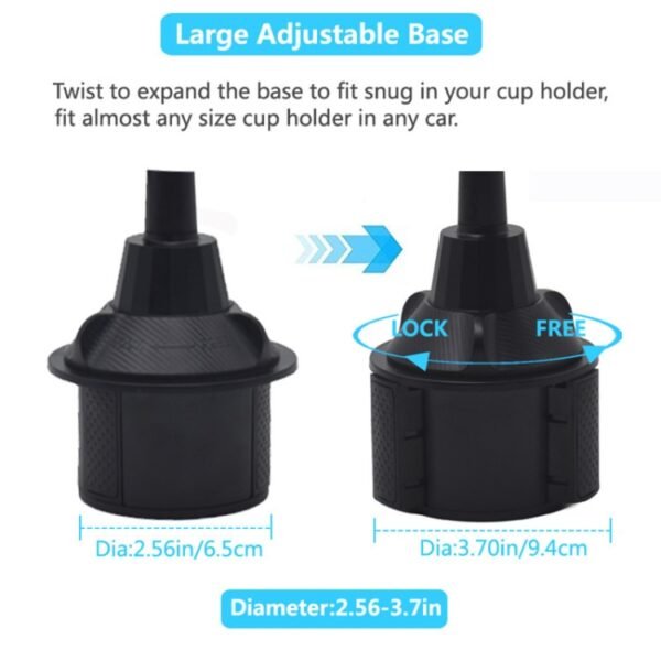 X033 360 Degree Car Phone Mount Adjustable Gooseneck Cup Holder - Image 4