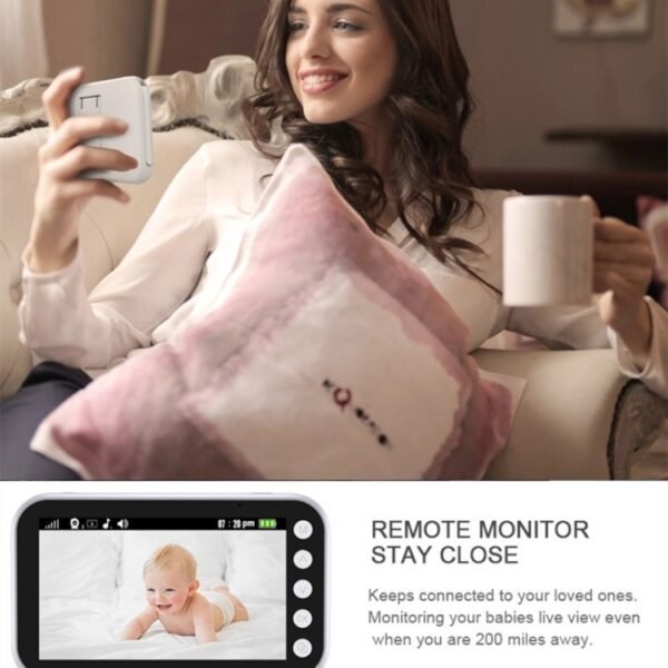 ABM100 4.3 inch Wireless Video Color Night Vision Baby Monitor 360-... - Image 4