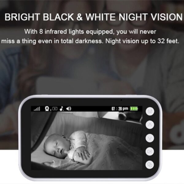 ABM100 4.3 inch Wireless Video Color Night Vision Baby Monitor 360-... - Image 6