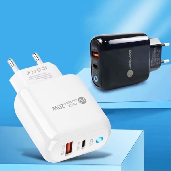PD04 PD20W + QC18W Mobile Phone Charger with LED Indicator, EU Plug... - Image 2