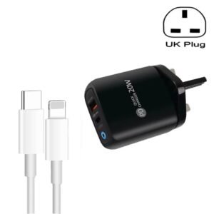 PD04 Type-C + USB Mobile Phone Charger with Type-C to 8 Pin Cable, ...