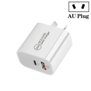 [HK Warehouse] PD30W USB-C / Type-C + QC3.0 USB Dual Port Charger, AU Plug