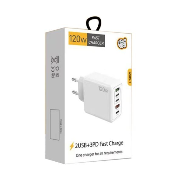 120W 3 PD Type-C Dual USB Multi Port Charger for Mobile Phones, EU ...