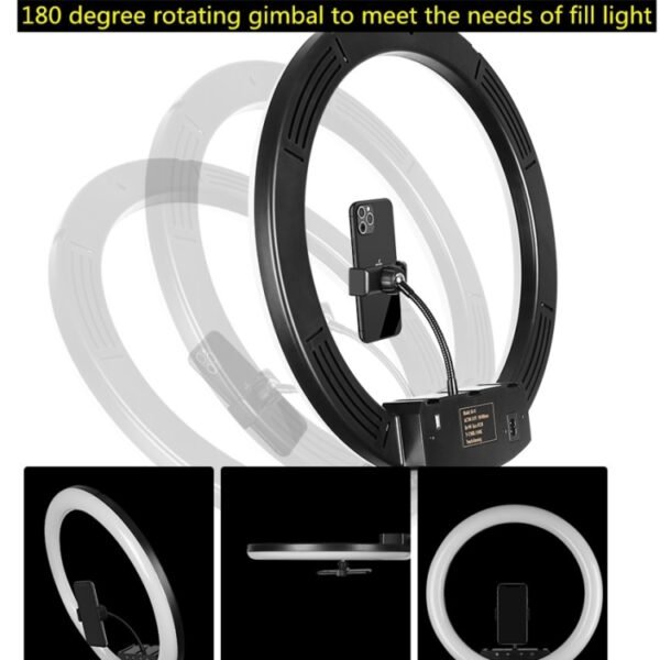 Dimmable Color Temperature LED Ring Fill Light Live Broadcast Set... - Image 4