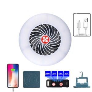 USB Rechargeable Fan Lamp Live Broadcast Multi-function Tent Campin...