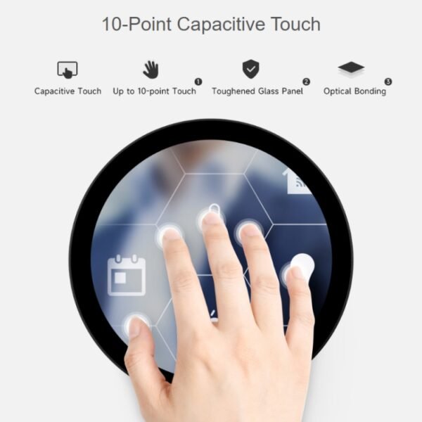 Waveshare 1080x1080 IPS Optically Bonded 5-Inch HDMI Circular 10-Point Touch Screen, 5 inch IPS - Image 7
