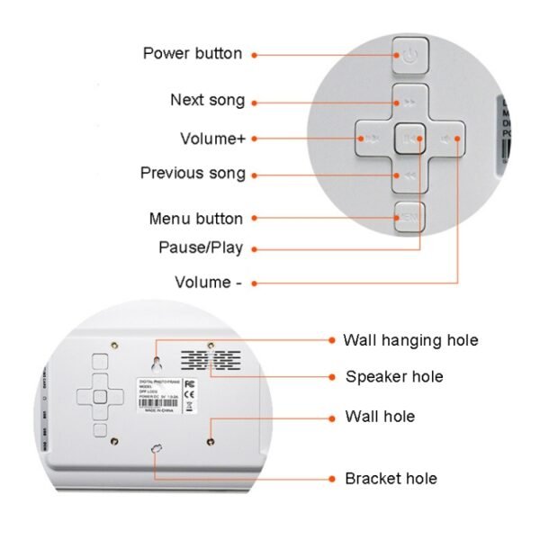 DPF-706 7 inch Digital Photo Frame LED Wall Mounted Advertising Machine, US Plug, EU Plug, UK Plug, AU Plug - Image 4