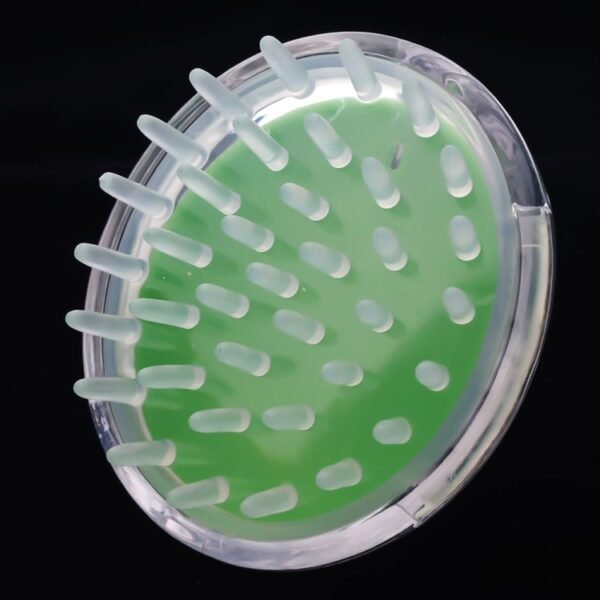 Household Head Hand-held Silicone PVC Massage Brush, Green, Red, Blue - Image 3
