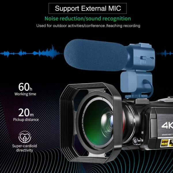ORDRO AC3 3.1 inch IPS Screen 4K Full HD 13MP Night Vision WiFi Live Camcorder DV Digital Camera, Standard, Standard + Microphone, Standard+ Microphone +Fill Light - Image 4