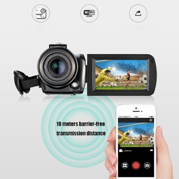 ORDRO AC5 4K HD Night Vision WiFi 12X Optical Zoom Digital Video DV Camera Camcorder, Standard, Standard + Microphone, Standard + Microphone + Handheld Stand, Standard+  Microphone + Fill Light - Image 5
