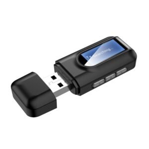T11 2 In 1 USB Bluetooth 5.0 Transmitter And Receiver Audio Adapter With LCD Screen（Black）