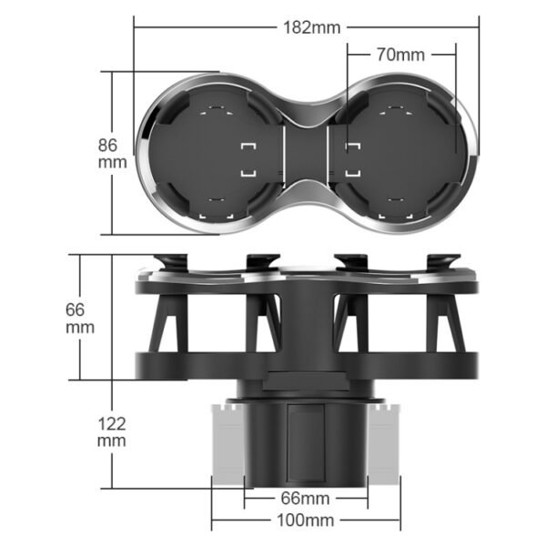 SHUNWEI SD-1038 Car Dual-Hole Water Cup Holder Cola Vacuum Flask Holder One For Two Beverage Holders - Image 3