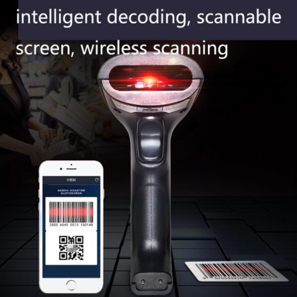 NETUM H8 Wireless Barcode Scanner Red Light Supermarket Cashier Sca... - Image 2