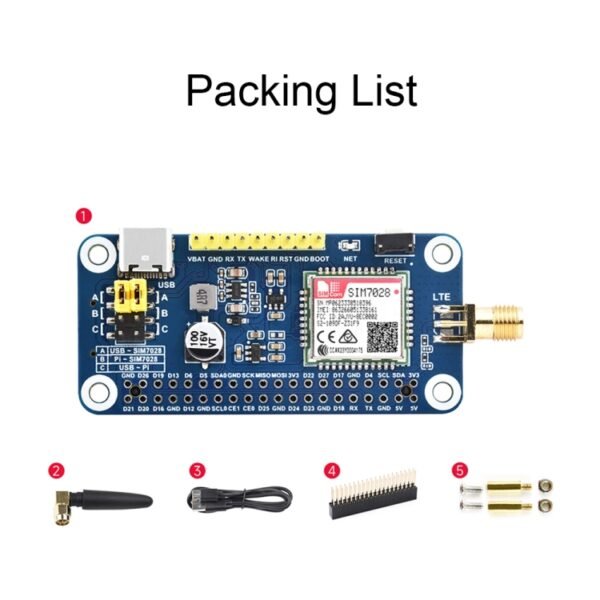 Waveshare 25349 SIM7028 NB-IoT HAT For Raspberry Pi, Supports Global Band NB-IoT Communication - Image 10