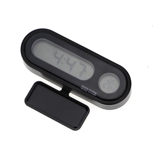 K02 Car Electronic Clock Temperature Meter Night Light LED Temperat...