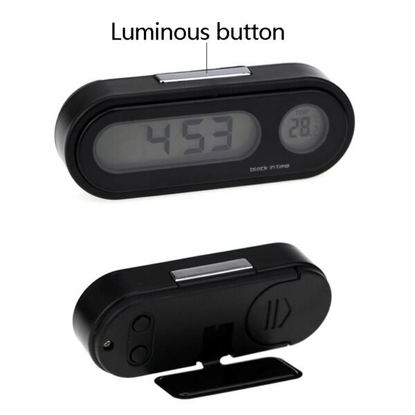 K02 Car Electronic Clock Temperature Meter Night Light LED Temperat...