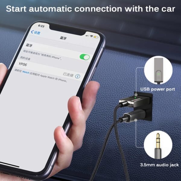 BY301 AUX Car Bluetooth 5.0 Receiver Mobile Call Bluetooth Adapter - Image 4
