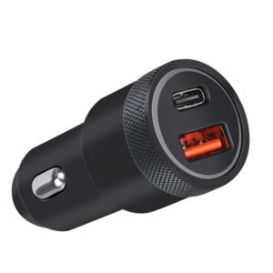 Aluminum Alloy Cigarette Lighter Applicable Car Charger, Black QCPD...