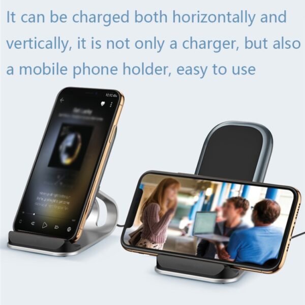 Z01 15W Multifunctional Desktop Wireless Charger with Stand Function, Spec:, MCU (Black), MCU (Silver) - Image 5
