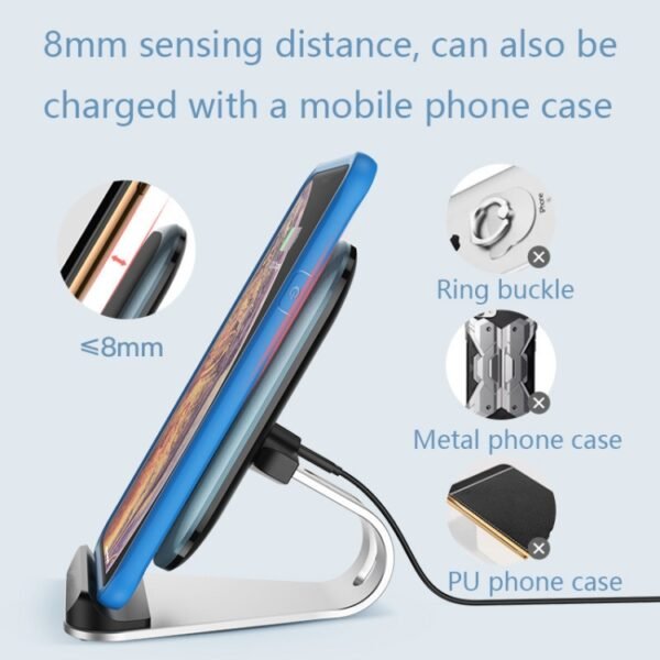 Z01 15W Multifunctional Desktop Wireless Charger with Stand Function, Spec:, MCU (Black), MCU (Silver) - Image 6